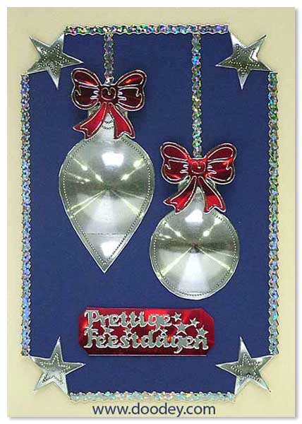 christmas card hanging balls and bow