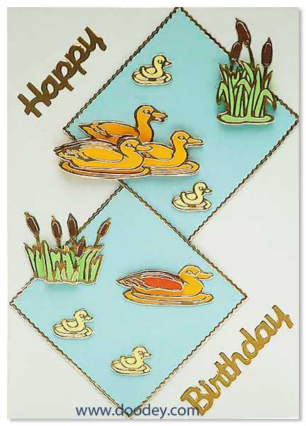 birthday card with ducks