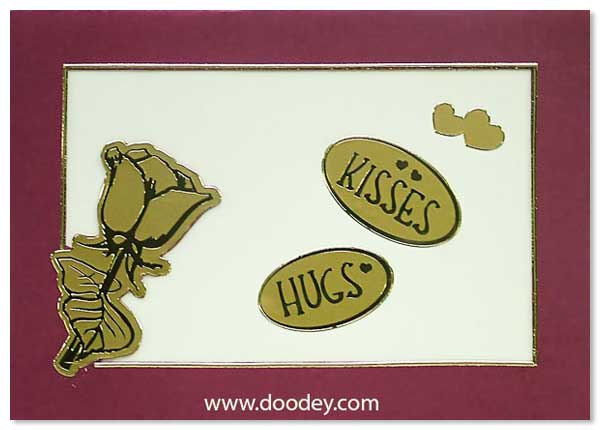 love card rose/huggs/kisses