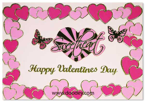 love card with sweetheart and hearts