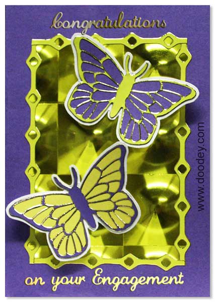 engagement card with 2 butterflies