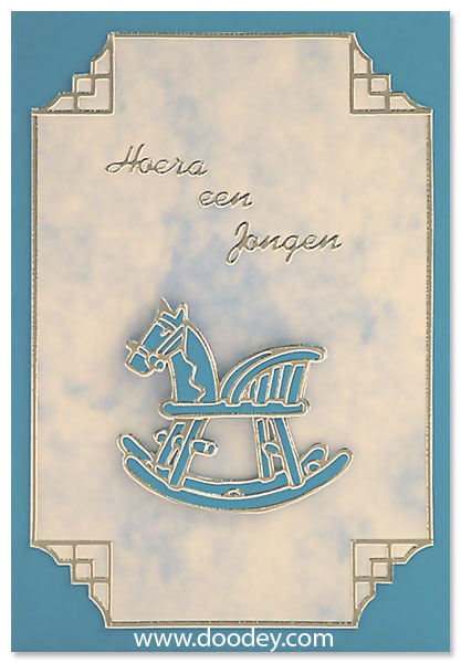 birth card horse with corners