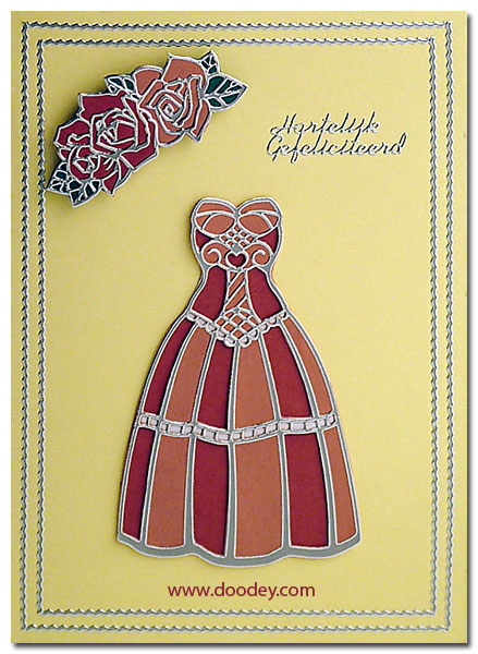 congratulations card dress with roses