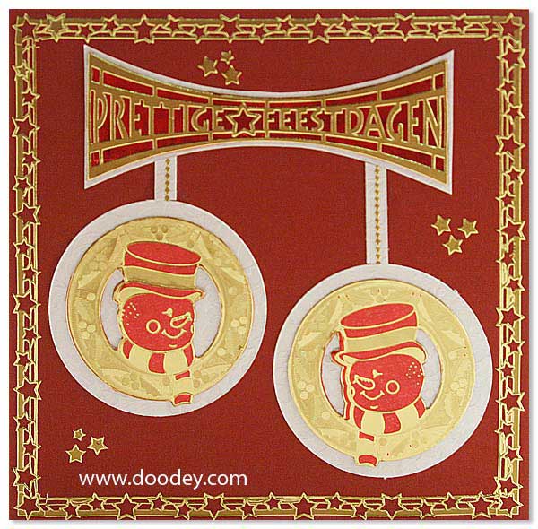 christmas card baubles with snowmen