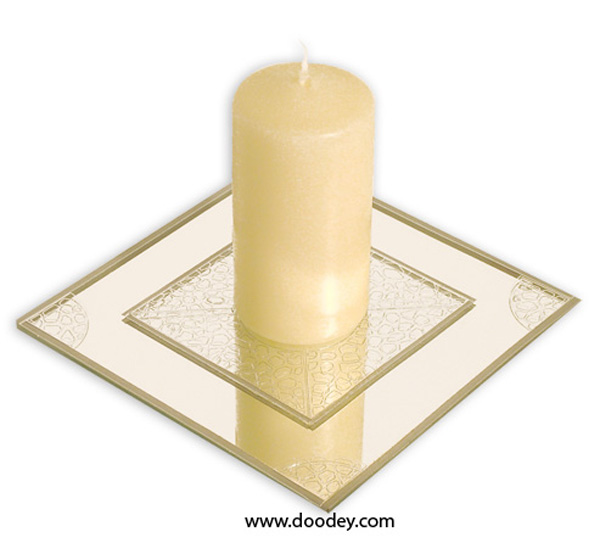 candle with mosaic