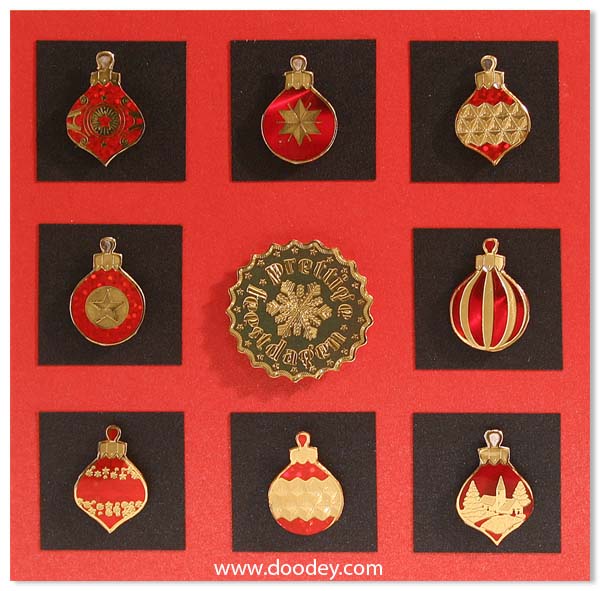 card christmas baubles and seal