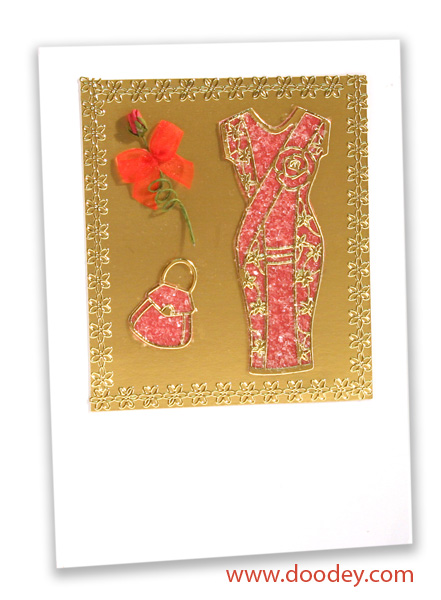 fashion card with flower corner