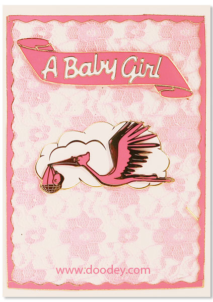 baby card with stork