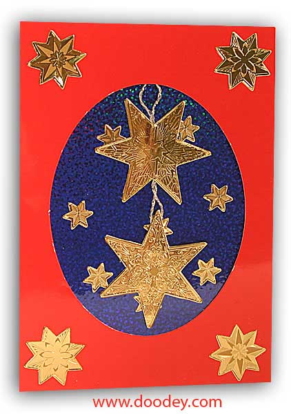 christmas card hanging stars