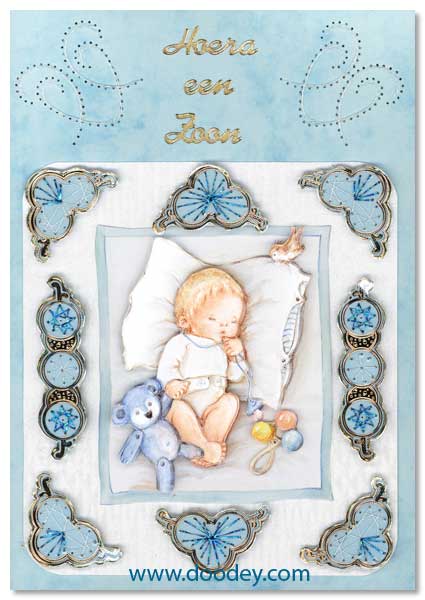 baby boy embroidery card circles