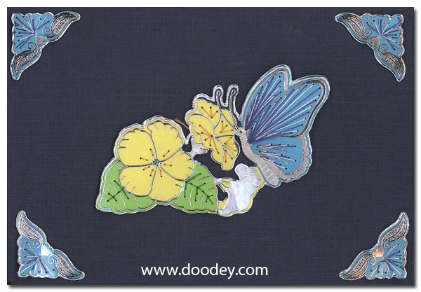 embrodery card butterfly with embroidery corner