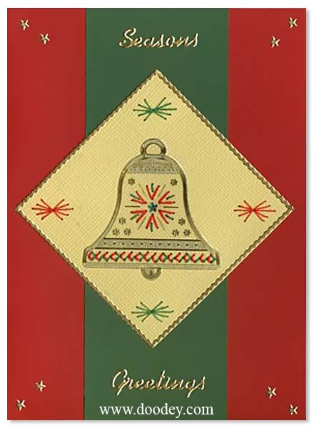 embroidery card christmas with bell