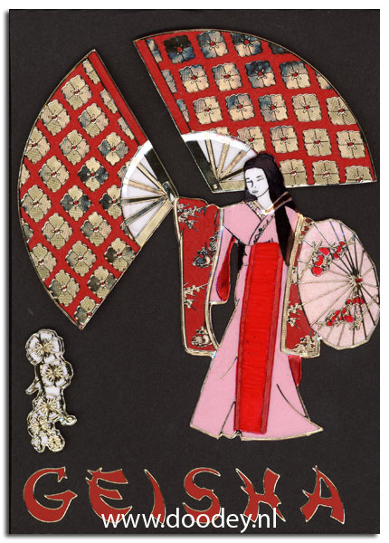 card geisha with bigg fans