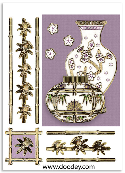 card vases with bamboo