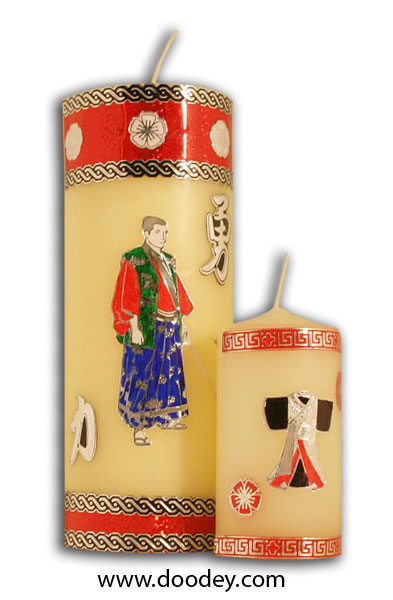 candles samurai and kimono