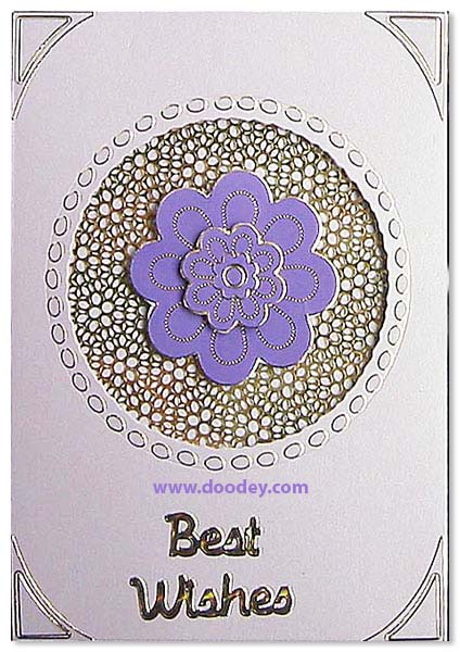 card best wishes purple flower