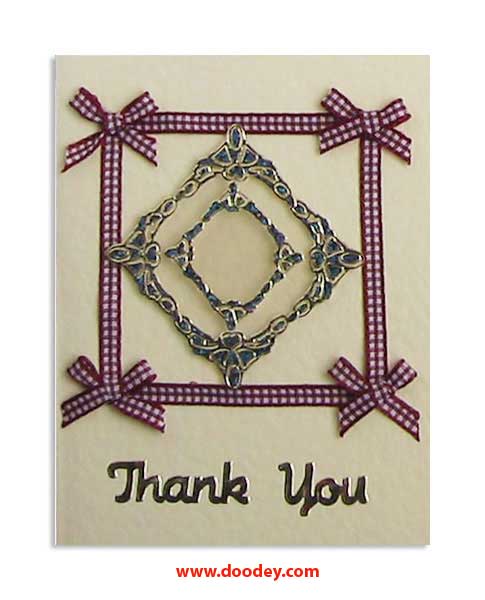 card thank you with laces