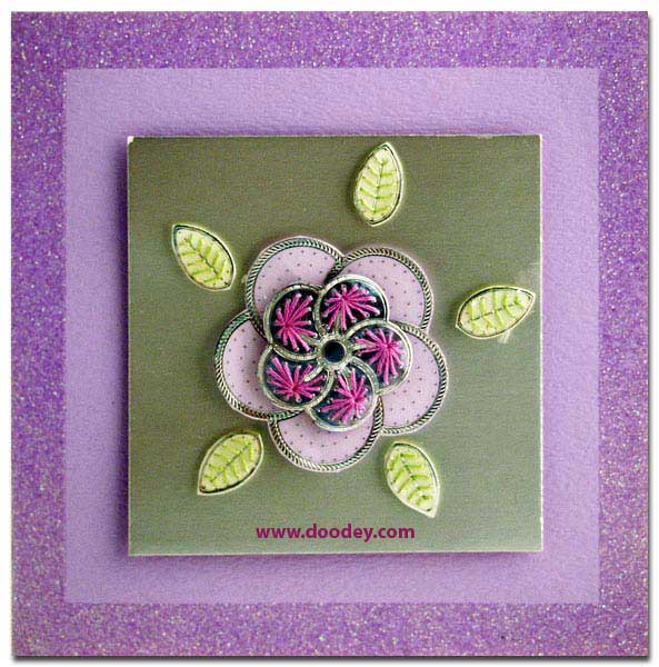 card with embroidery flower