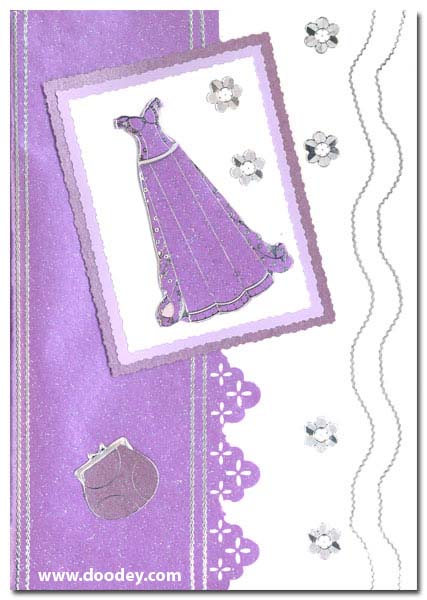 card with dress and bagg