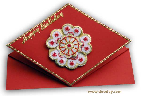 card happy birthday with flower