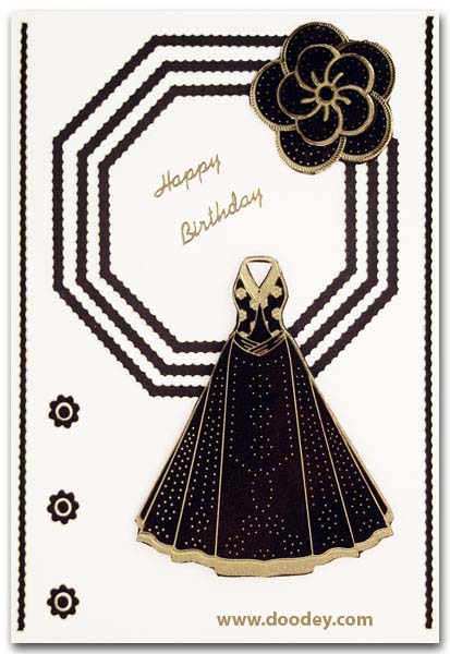 card happy birthday black white
