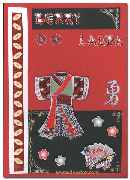 oriental match-it card kimono