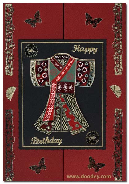 card happy birthday kimono