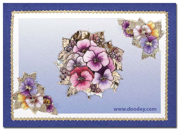 card with pansies