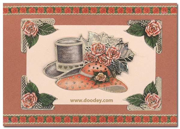card hats with roses