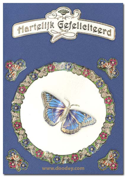 card with butterflies in circle