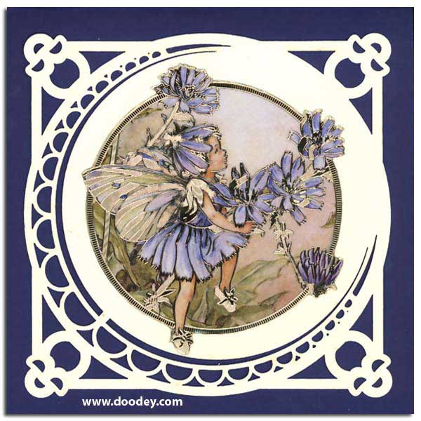 card flower fairy with moon background card