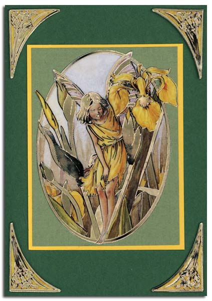 card with flower fairy iris