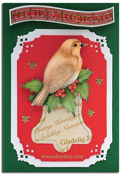Christmas card with transparent christmas bell