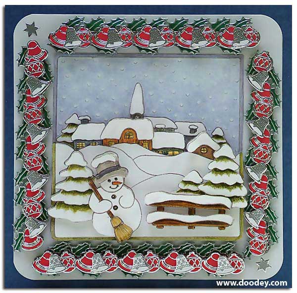 Christmas card with bell border