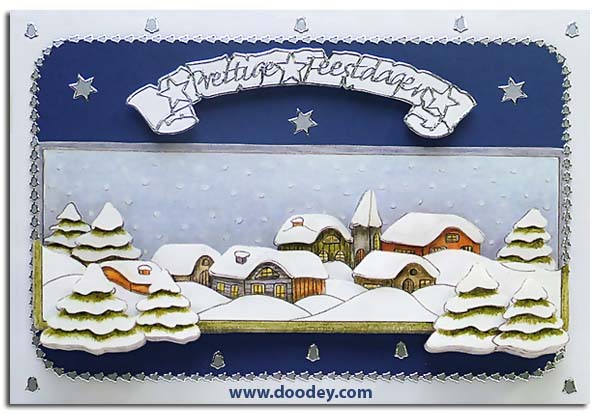Christmas card with bells and bell corner