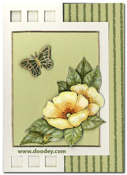 card with flowers and butterfly