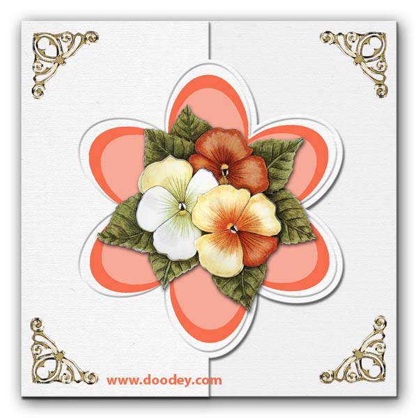 card flower with corner