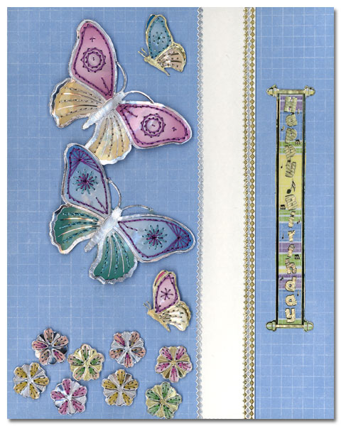 Card bithday with butterflies