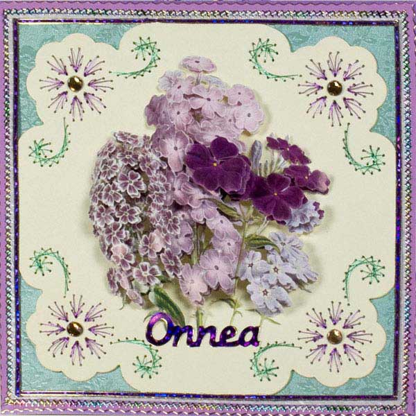 Finnish embroidered flowercard