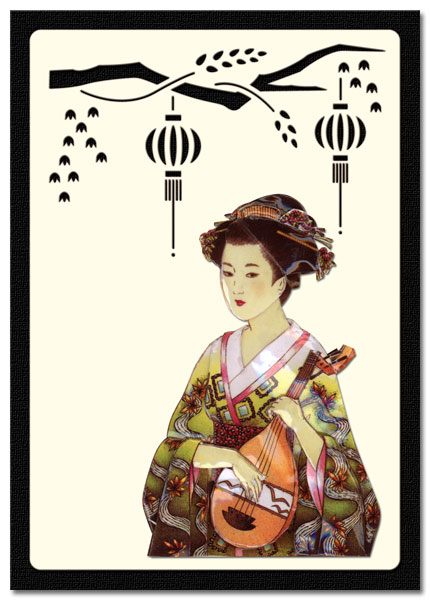 oriental card geisha
