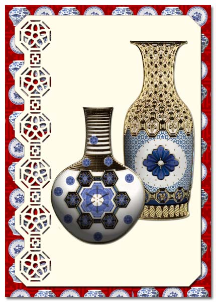 oriental card vases