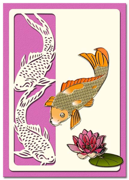oriental card gold fish