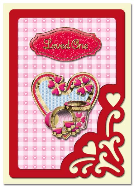Romantic 3D Heart Flower Card