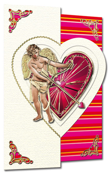 Valentine card 3D Cupid