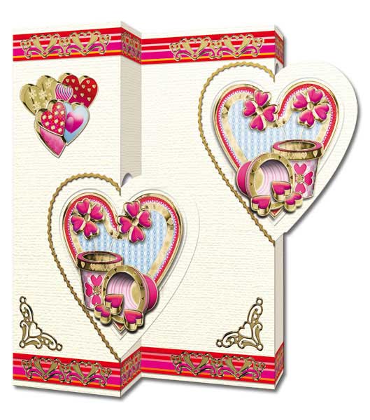 Romantic 3D Heart Flower Card