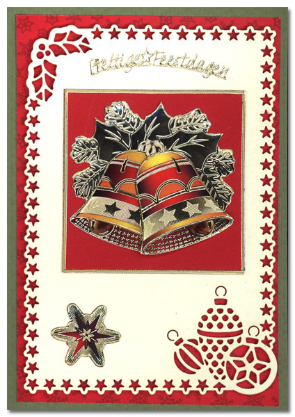 christmas card with 3D bells