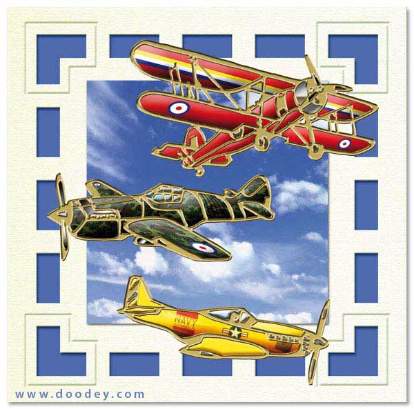 card with old aircrafts