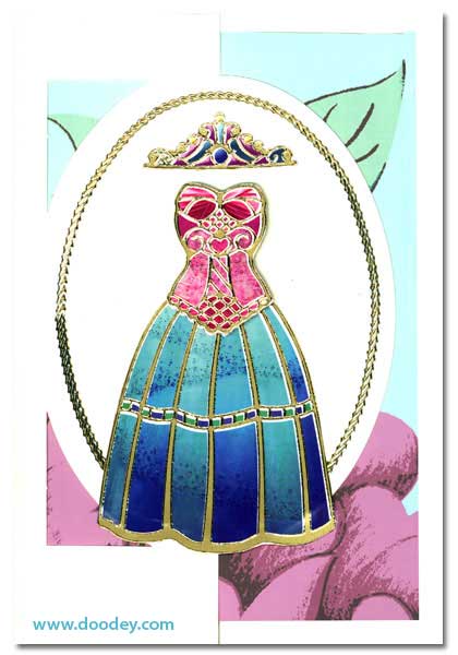 card with princess dress