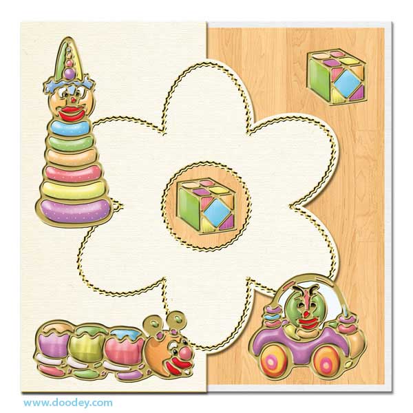 baby card with toys