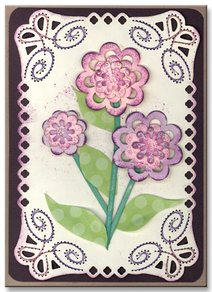 greetingcard with pop-outs flowers